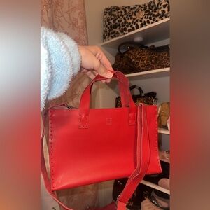 Red HAYAPI bag made with real leather!